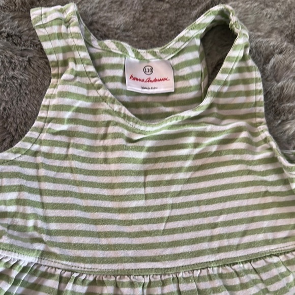 Hanna Andersson Green Striped Kids Dress - Picture 2 of 3